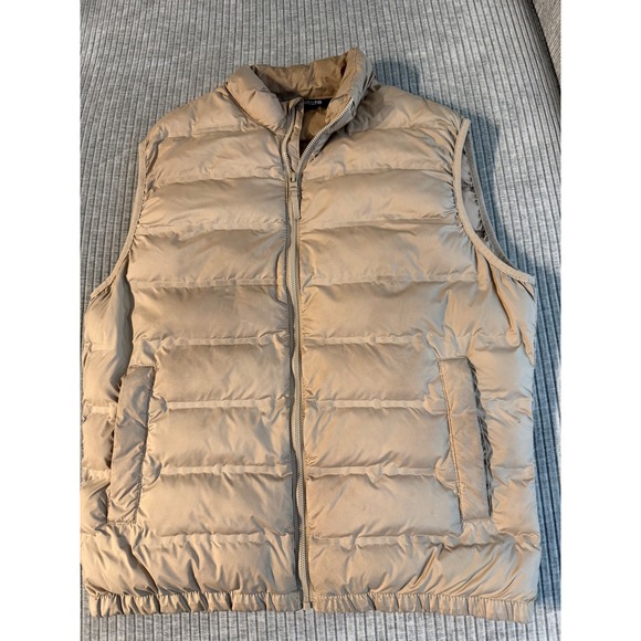 Zara Other - Zara Mens Puffer Vest Tan Khaki Full Zip Quilted Gilet Size Medium